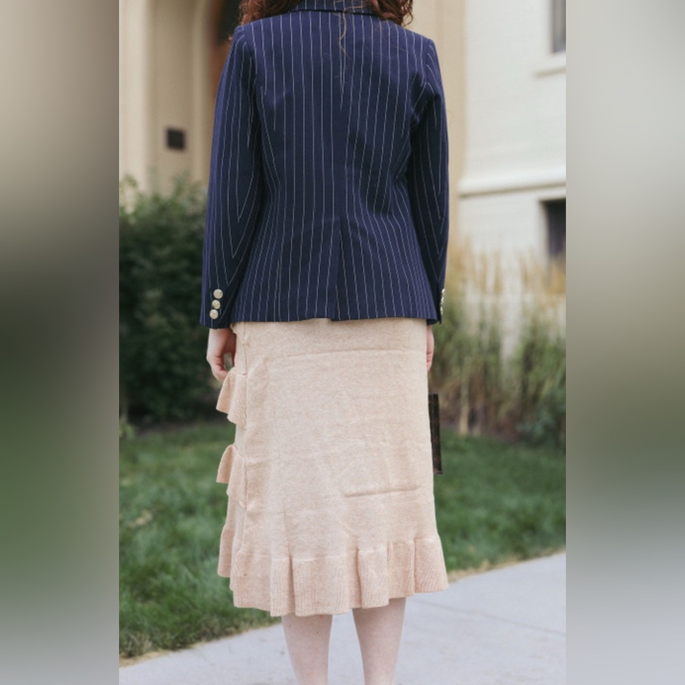 Dainty Jewells A Darling Day Sweater Skirt NWT Size Medium Ruffle Layer Beige - Picture 4 of 6